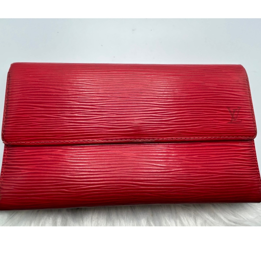 Louis Vuitton Red Epi Leather Fold Wallet